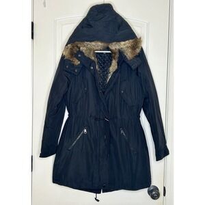 Andrew‎ Marc New York, Ladies Black Faux Fur Hooded Jacket, Size: Medium